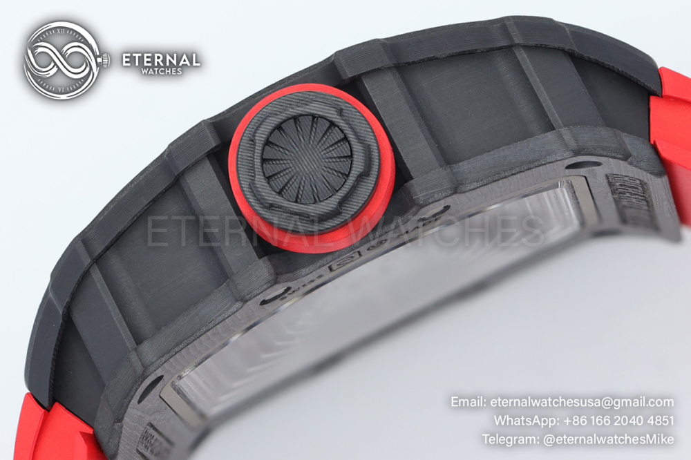 RICHARD MILLE - SUPER CLONE RM35-02 44.5mm Skeleton NTPT Dial on Red Strap RMAL1