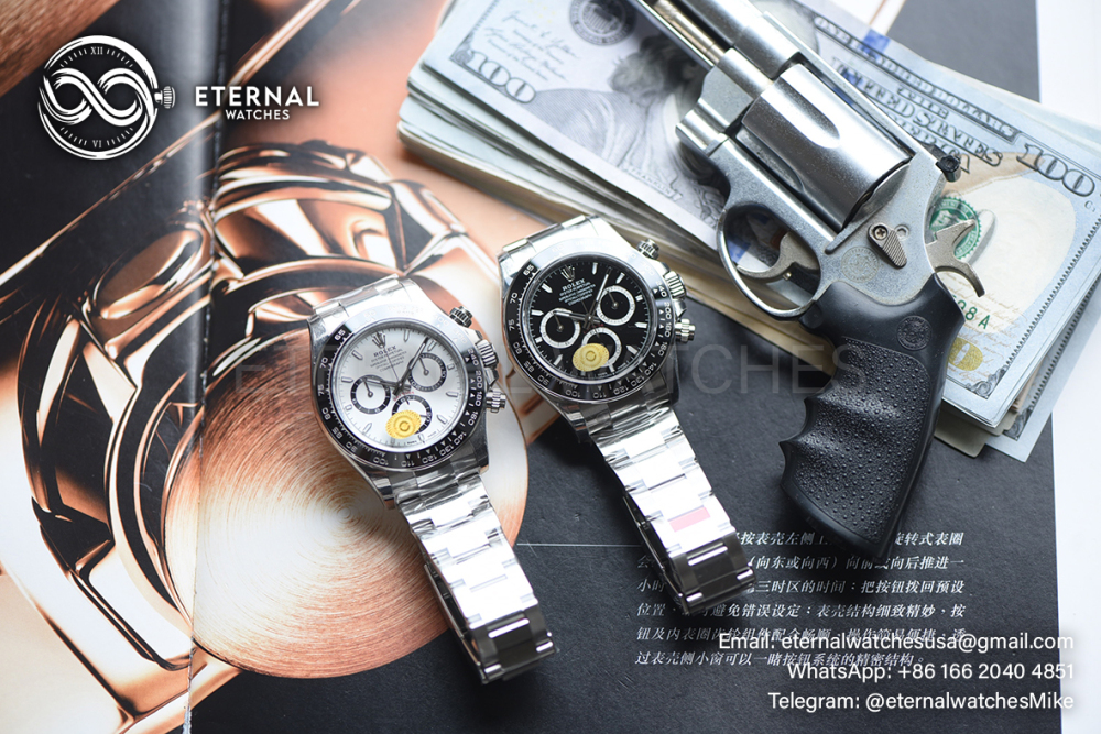 ROLEX - SUPER CLONE Daytona 126500 40mm SS Black Dial VSF DD4131 (Free Sprung)
