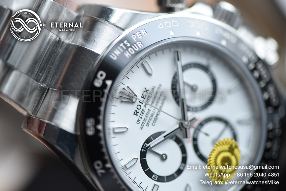 ROLEX - SUPER CLONE Daytona 126500 40mm SS White Dial VSF DD4131 (Free Sprung)