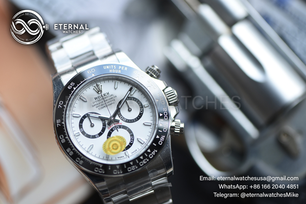 ROLEX - SUPER CLONE Daytona 126500 40mm SS White Dial VSF DD4131 (Free Sprung)