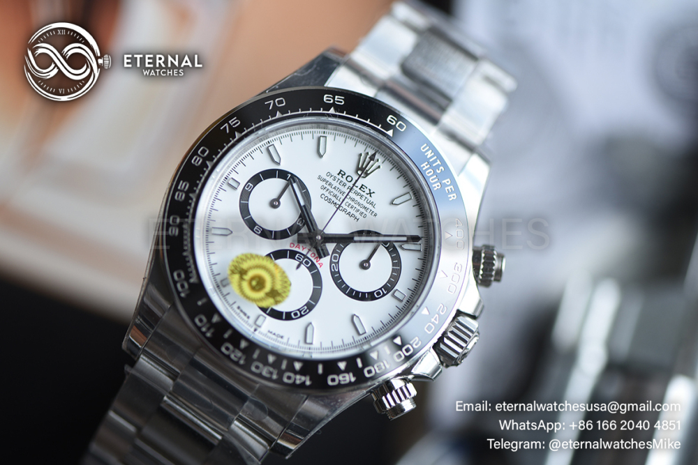 ROLEX - SUPER CLONE Daytona 126500 40mm SS White Dial VSF DD4131 (Free Sprung)
