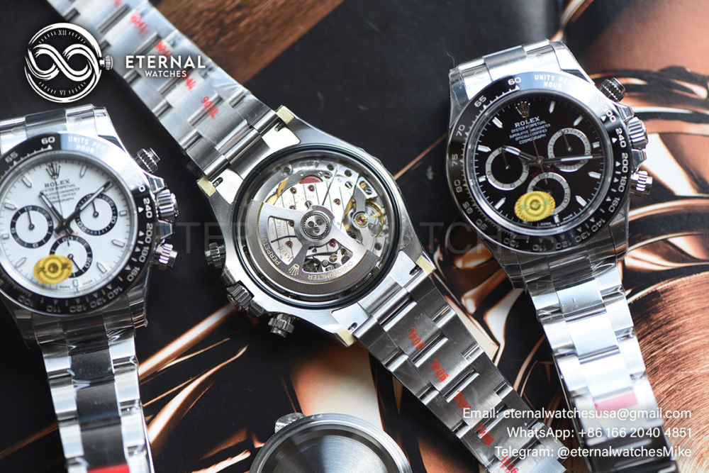 ROLEX - SUPER CLONE Daytona 126500 40mm SS Black Dial VSF DD4131 (Free Sprung)