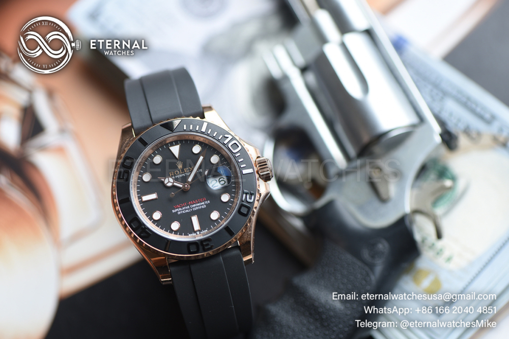 ROLEX - SUPER CLONE Yacht-Master 126655 40mm RG/RU Black/Dot ARF VR3235 (Weight Adjusted)