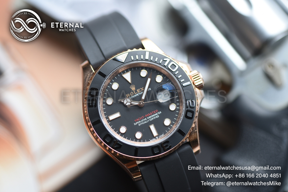 ROLEX - SUPER CLONE Yacht-Master 126655 40mm RG/RU Black/Dot ARF VR3235 (Weight Adjusted)