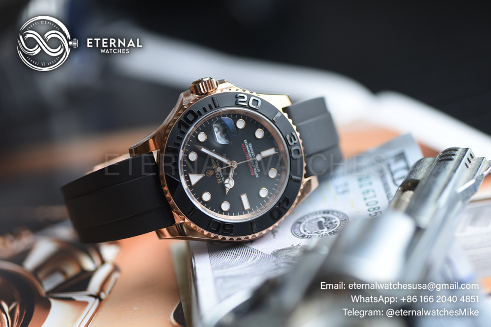 ROLEX - SUPER CLONE Yacht-Master 126655 40mm RG/RU Black/Dot ARF VR3235 (Weight Adjusted)