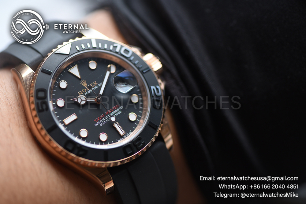 ROLEX - SUPER CLONE Yacht-Master 126655 40mm RG/RU Black/Dot ARF VR3235 (Weight Adjusted)