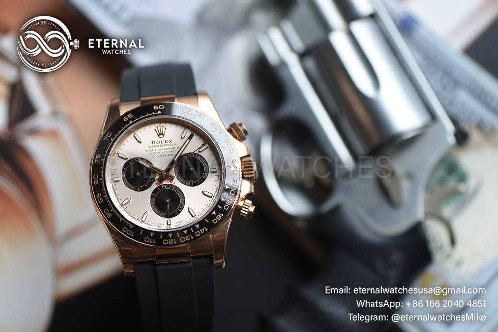 ROLEX - SUPER CLONE Daytona 126515 40mm RG/RU Champagne/Dia VSF V2 DD4131 (Weight Adjusted)