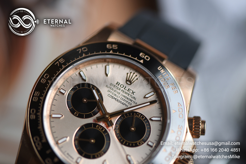 ROLEX - SUPER CLONE Daytona 126515 40mm RG/RU Champagne/Dia VSF V2 DD4131 (Weight Adjusted)