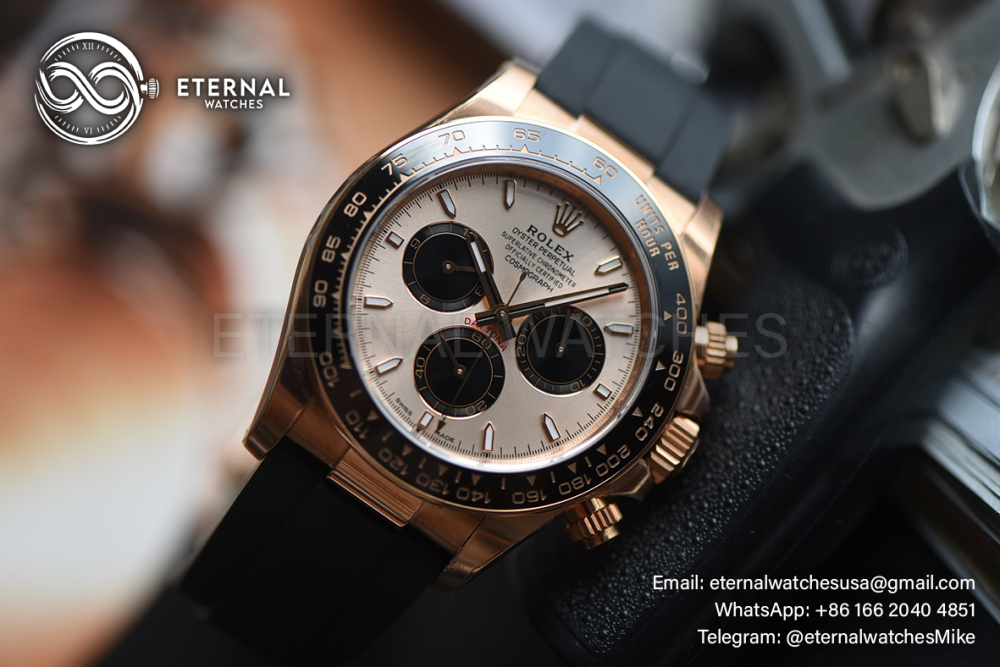 ROLEX - SUPER CLONE Daytona 126515 40mm RG/RU Champagne/Dia VSF V2 DD4131 (Weight Adjusted)