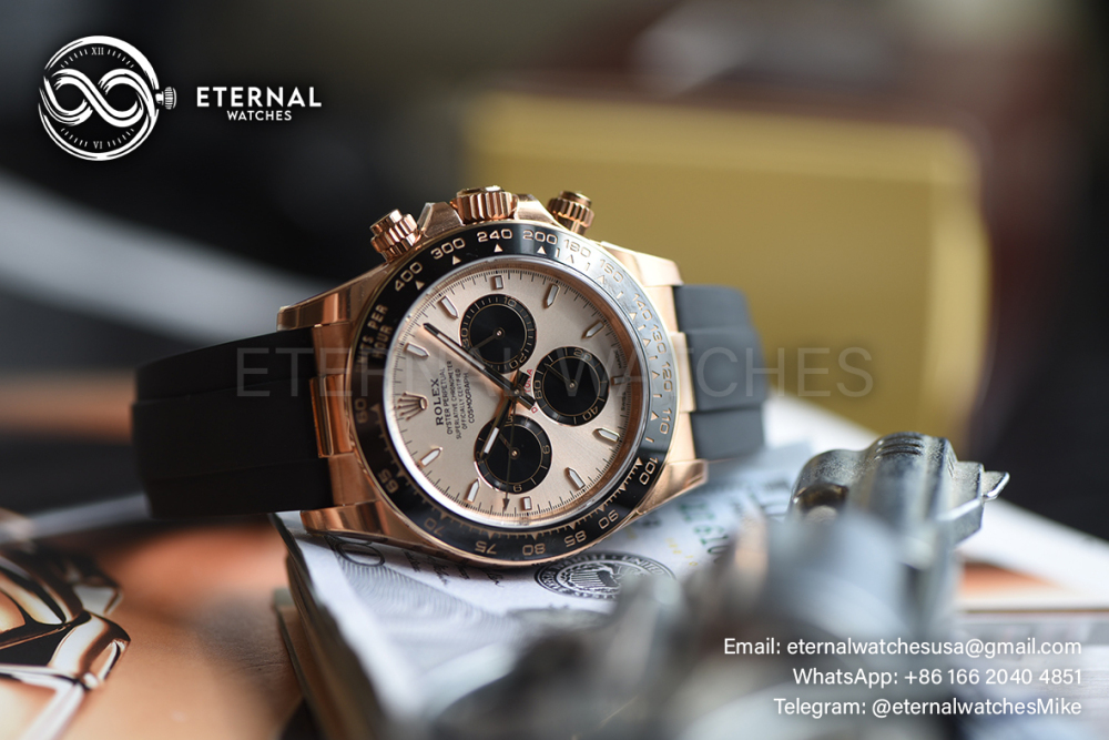 ROLEX - SUPER CLONE Daytona 126515 40mm RG/RU Champagne/Dia VSF V2 DD4131 (Weight Adjusted)