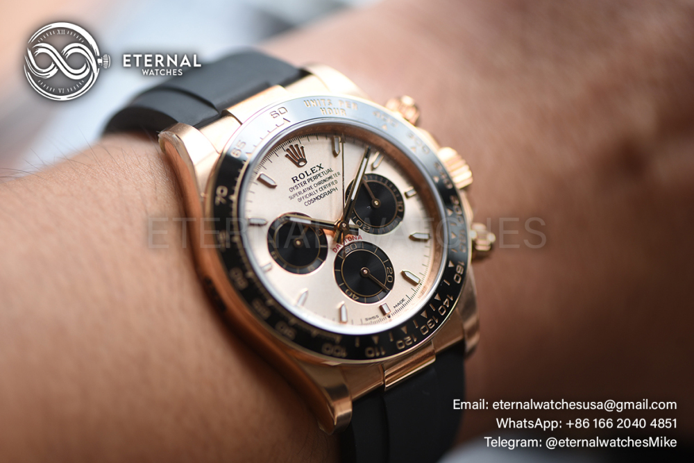 ROLEX - SUPER CLONE Daytona 126515 40mm RG/RU Champagne/Stk VSF V2 DD4131 (Weight Adjusted)