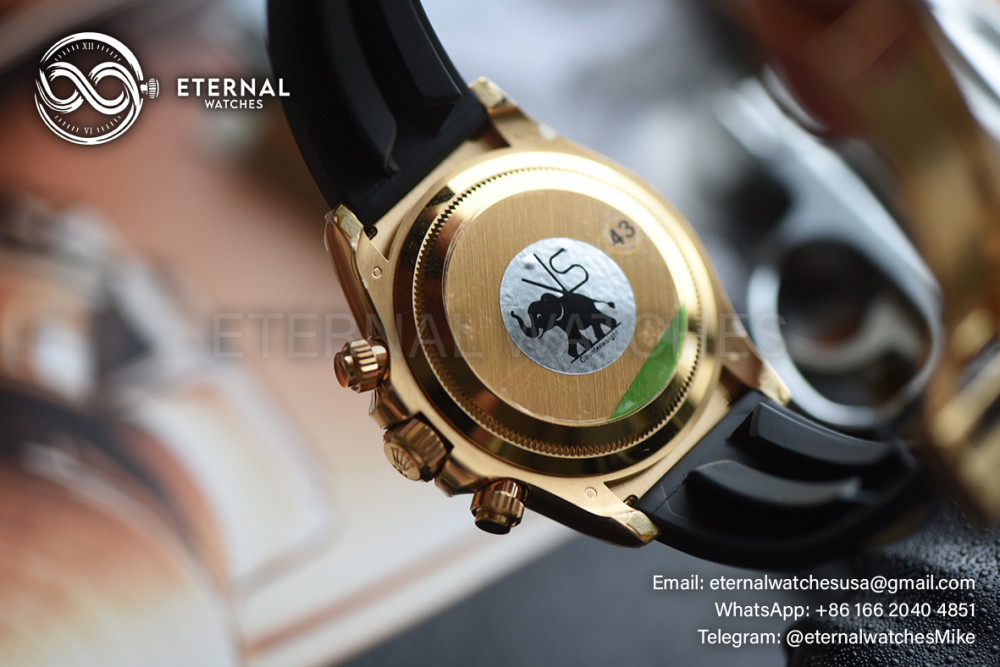 ROLEX - SUPER CLONE Daytona 126518 40mm YG/RU Gold/Stk VSF V2 DD4131 (Weight Adjusted)