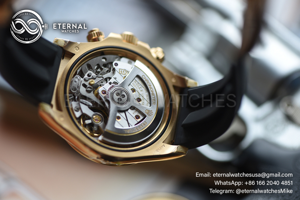 ROLEX - SUPER CLONE Daytona 126518 40mm YG/RU Gold/Stk VSF V2 DD4131 (Weight Adjusted)