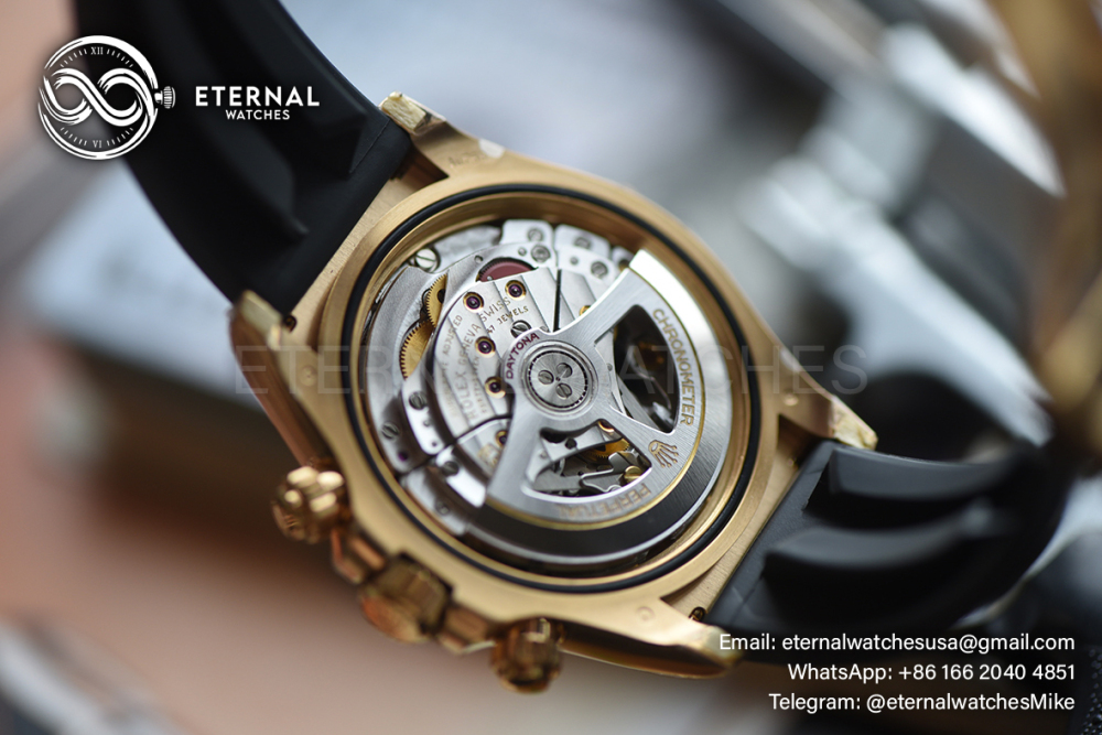ROLEX - SUPER CLONE Daytona 126518 40mm YG/RU Gold/Stk VSF V2 DD4131 (Weight Adjusted)
