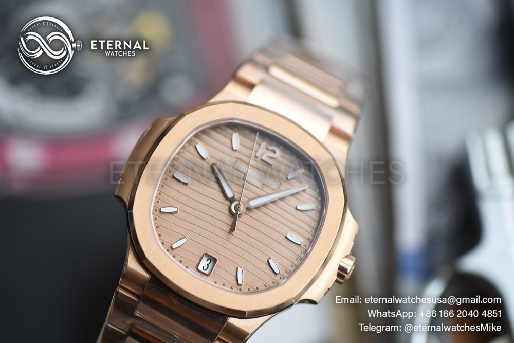 PATEK PHILIPPE - SUPER CLONE Nautilus Ladies 7118 35mm RG/RG Gold Dial DDF DD330