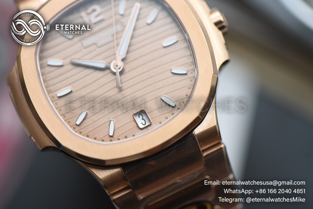 PATEK PHILIPPE - SUPER CLONE Nautilus Ladies 7118 35mm RG/RG Gold Dial DDF DD330