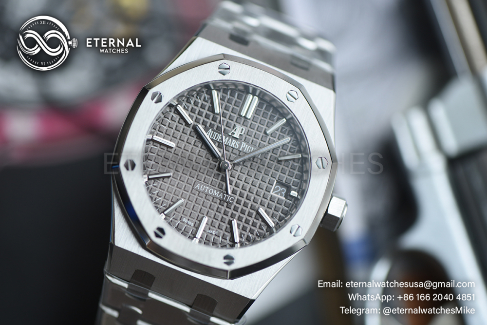 AUDEMARS PIGUET - SUPER CLONE Royal Oak 15450 SS/SS Grey/Stk ZF SA3120