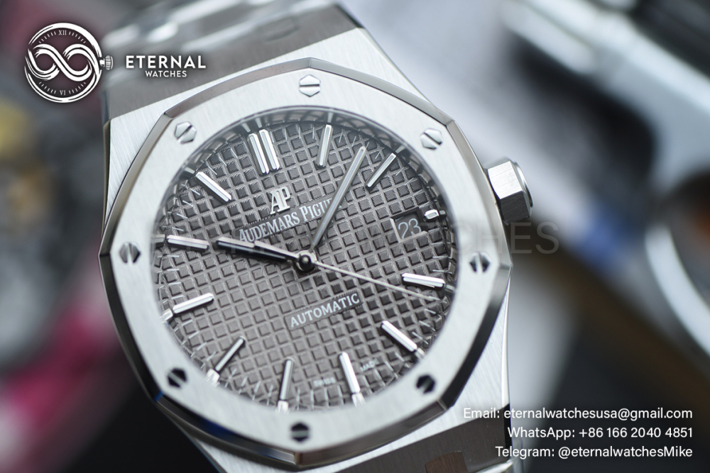 AUDEMARS PIGUET - SUPER CLONE Royal Oak 15450 SS/SS Grey/Stk ZF SA3120