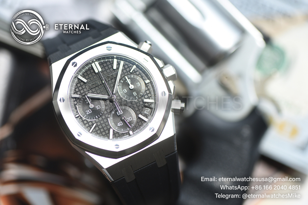AUDEMARS PIGUET - SUPER CLONE Royal Oak Chronograph 26240ST 41mm SS/RU Black Dial DDF DD4401