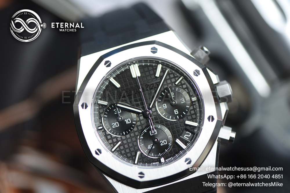 AUDEMARS PIGUET - SUPER CLONE Royal Oak Chronograph 26240ST 41mm SS/RU Black Dial DDF DD4401