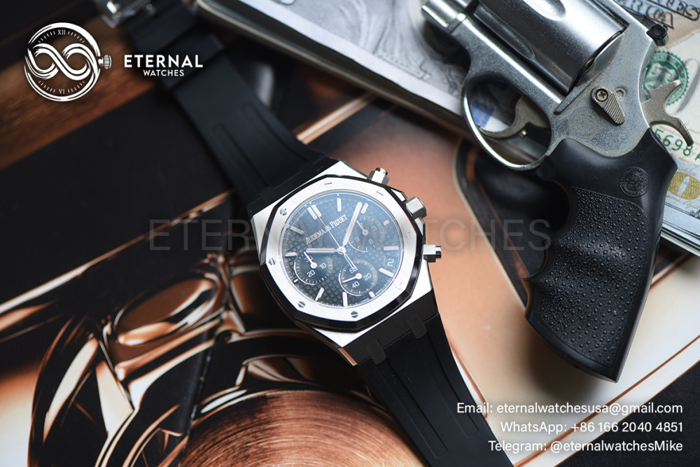 AUDEMARS PIGUET - SUPER CLONE Royal Oak Chronograph 26240ST 41mm SS/RU Black Dial DDF DD4401
