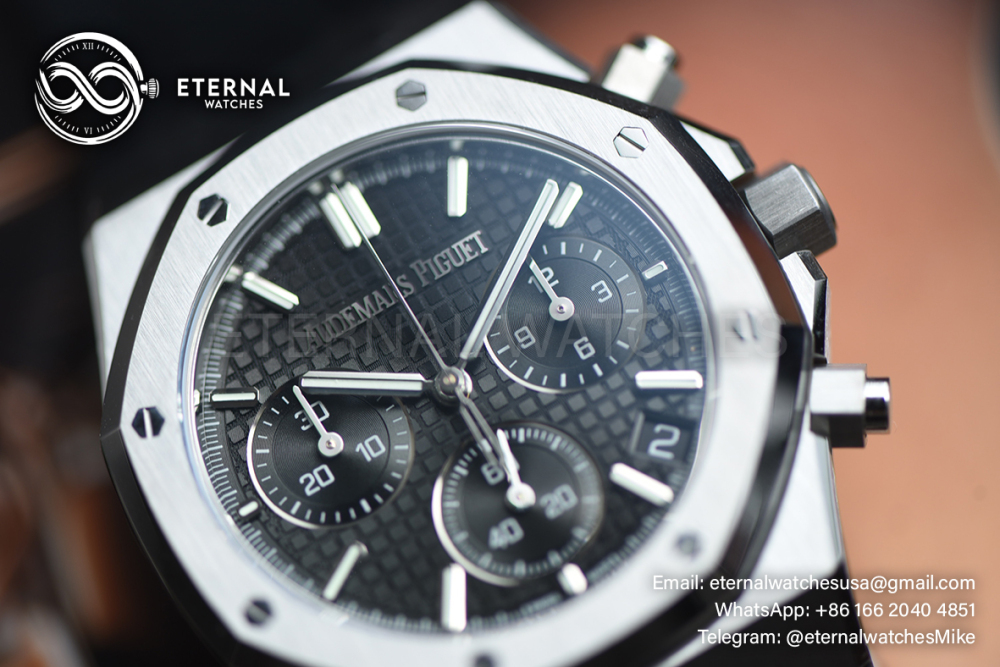AUDEMARS PIGUET - SUPER CLONE Royal Oak Chronograph 26240ST 41mm SS/RU Black Dial DDF DD4401