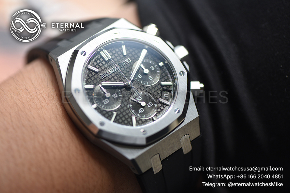 AUDEMARS PIGUET - SUPER CLONE Royal Oak Chronograph 26240ST 41mm SS/RU Black Dial DDF DD4401