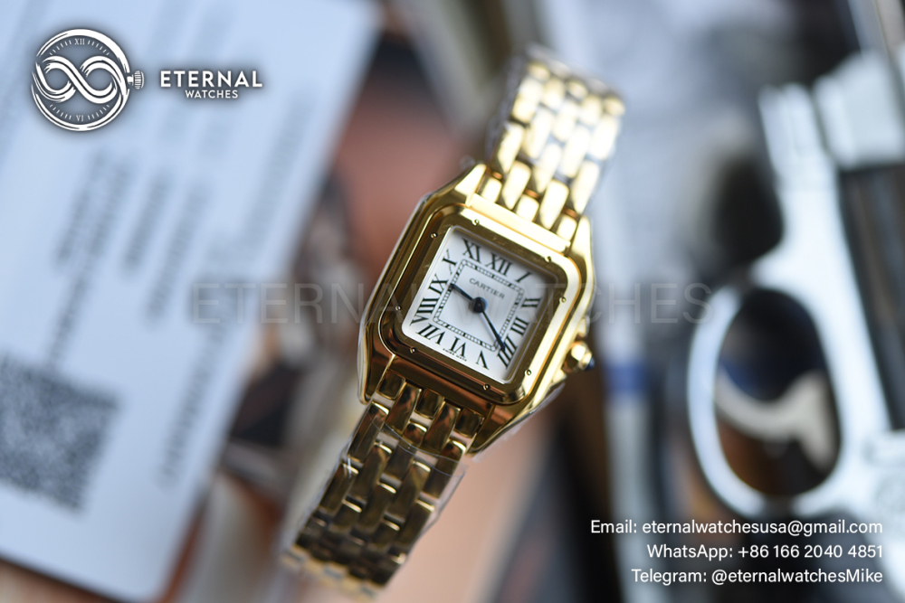 CARTIER - Panthere De Cartier Ladies 27mm YG/YG White Dial