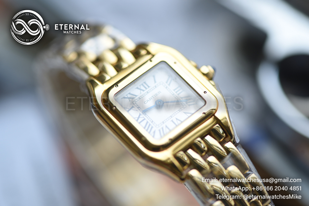 CARTIER - Panthere De Cartier Ladies 27mm YG/YG White Dial