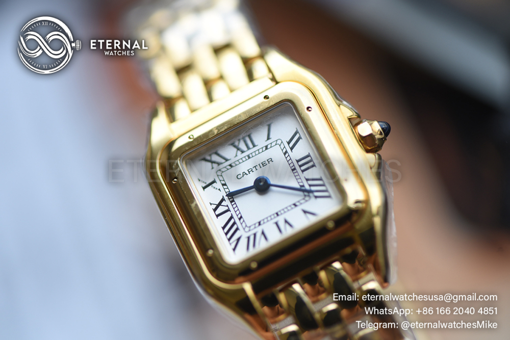 CARTIER - Panthere De Cartier Ladies 27mm YG/YG White Dial