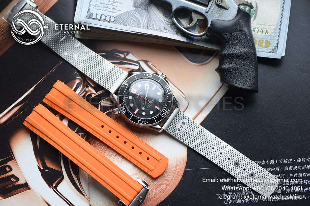 OMEGA - SUPER CLONE Seamaster 300m 42mm SS/SS Black Dial ORF OR8806 (Free Sprung)