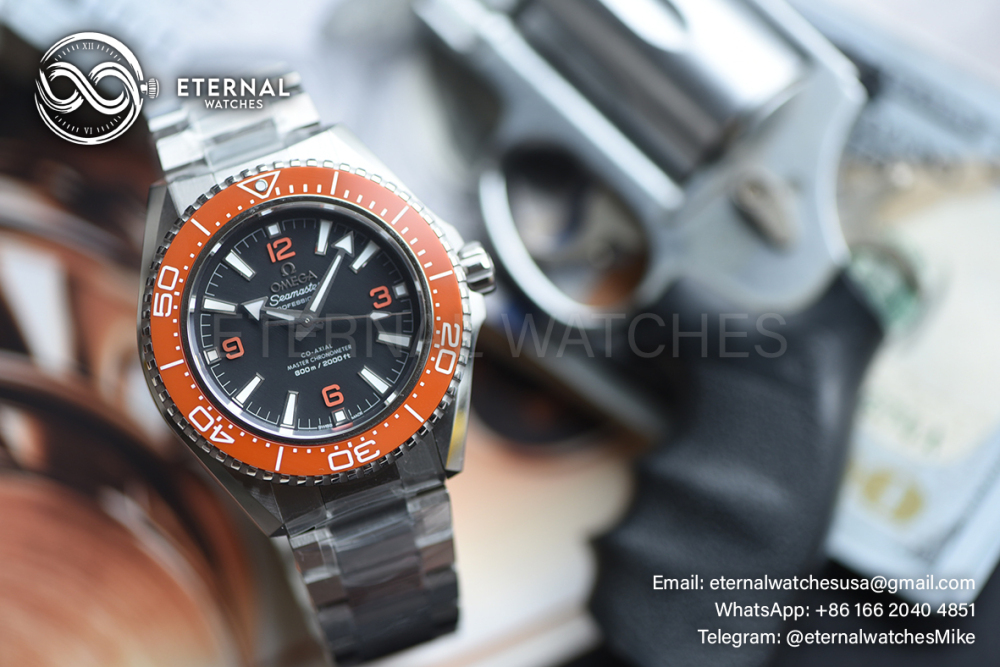 OMEGA - SUPER CLONE Planet Ocean 600m 42m SS/SS Black Dial Orange Bezel VSF VS8912