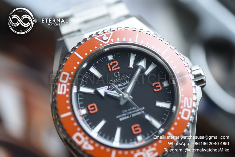 OMEGA - SUPER CLONE Planet Ocean 600m 42m SS/SS Black Dial Orange Bezel VSF VS8912
