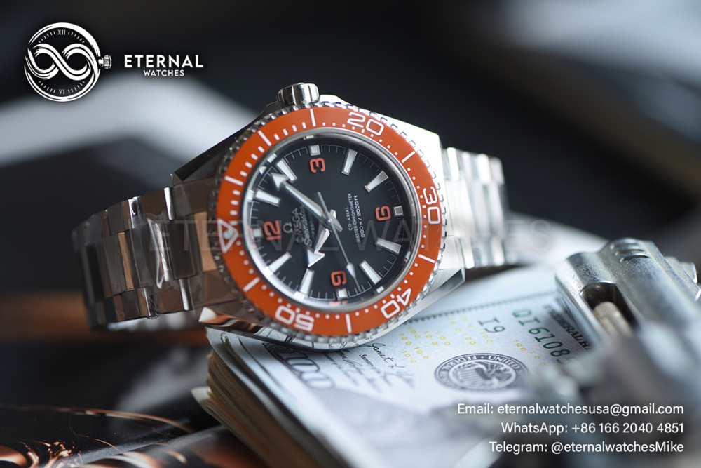 OMEGA - SUPER CLONE Planet Ocean 600m 42m SS/SS Black Dial Orange Bezel VSF VS8912