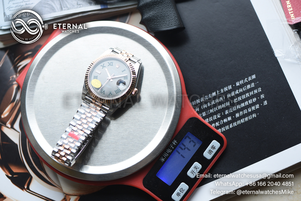 ROLEX - SUPER CLONE DateJust 126331 41mm RG/RMN Wimbledon Dial V2 VSF 3235 (Weight Adjusted, Free Sprung)