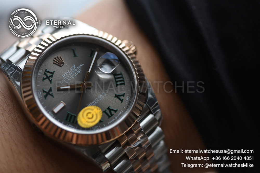 ROLEX - SUPER CLONE DateJust 126331 41mm RG/RMN Wimbledon Dial V2 VSF 3235 (Weight Adjusted, Free Sprung)