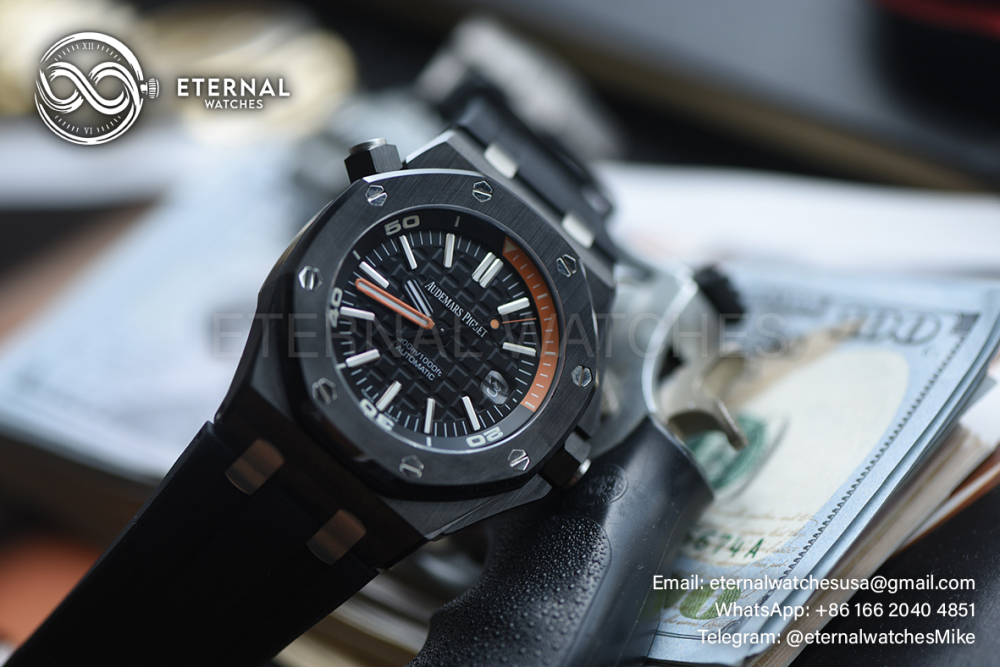 AUDEMARS PIGUET - SUPER CLONE Royal Oak 15707CE Black Ceramic/RU Black Dial JF SA3120
