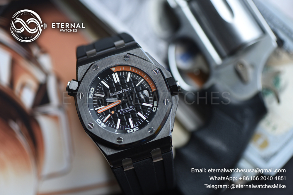 AUDEMARS PIGUET - SUPER CLONE Royal Oak 15707CE Black Ceramic/RU Black Dial JF SA3120