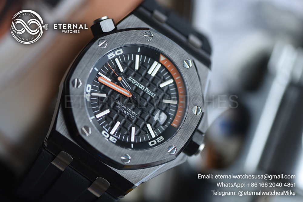 AUDEMARS PIGUET - SUPER CLONE Royal Oak 15707CE Black Ceramic/RU Black Dial JF SA3120