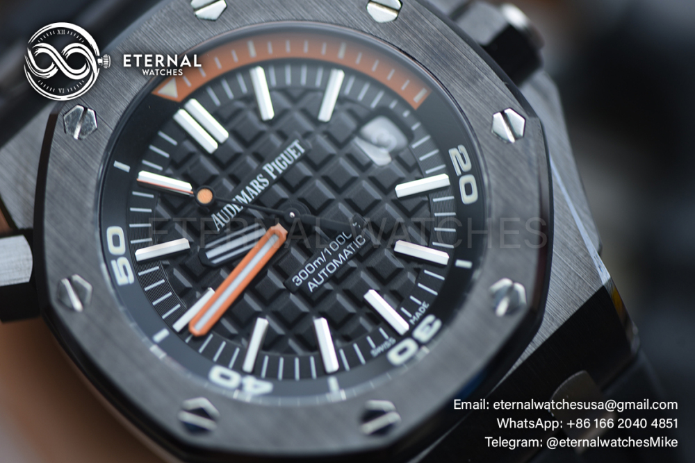 AUDEMARS PIGUET - SUPER CLONE Royal Oak 15707CE Black Ceramic/RU Black Dial JF SA3120