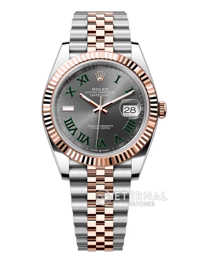 ROLEX - SUPER CLONE DateJust 126331 41mm RG/RMN Wimbledon Dial V2 VSF 3235 (Weight Adjusted, Free Sprung)