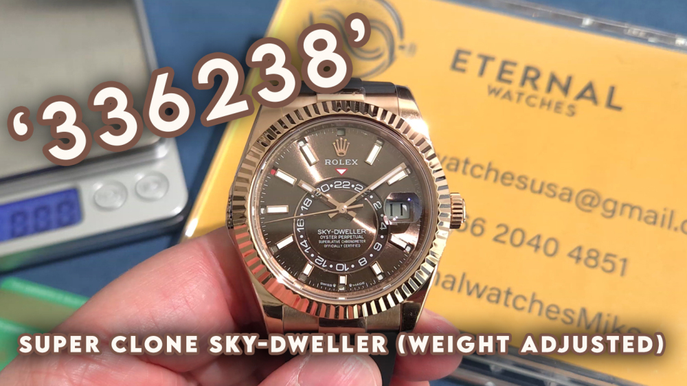 ROLEX - SkyDweller 336238 42mm YG/RU Brown Dial ZF A2824 (Weight Adjusted)
