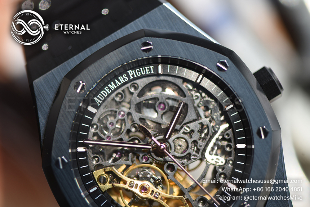 AUDEMARS PIGUET - SUPER CLONE Royal Oak 15416CE 41mm Cer/Cer Skeleton Dial THBF V2 SH3132