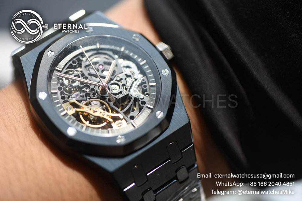 AUDEMARS PIGUET - SUPER CLONE Royal Oak 15416CE 41mm Cer/Cer Skeleton Dial THBF V2 SH3132