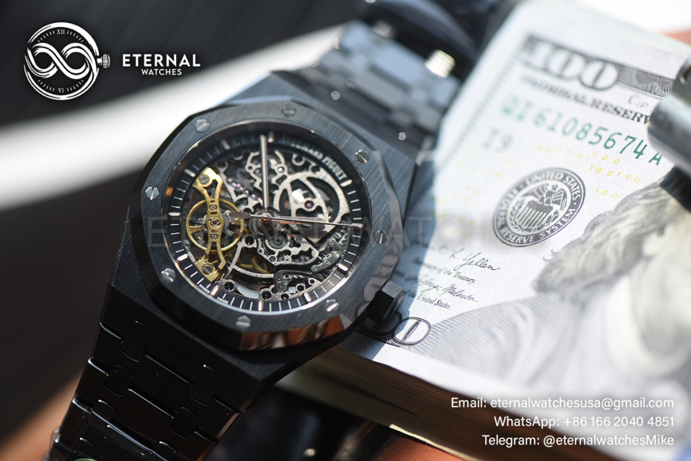 AUDEMARS PIGUET - SUPER CLONE Royal Oak 15416CE 41mm Cer/Cer Skeleton Dial THBF V2 SH3132