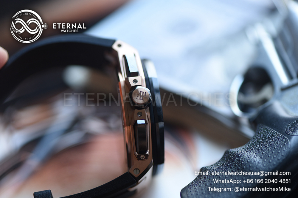 AUDEMARS PIGUET - SUPER CLONE Royal Oak Offshore 26420RO 43mm RG/RU Black/Stk DDF DD4401