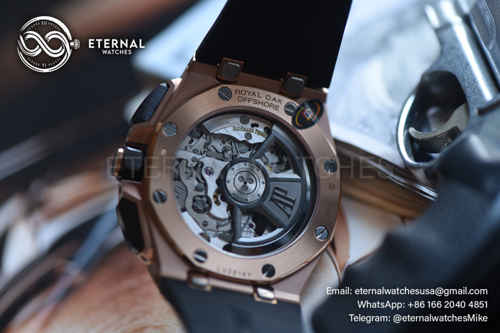 AUDEMARS PIGUET - SUPER CLONE Royal Oak Offshore 26420RO 43mm RG/RU Black/Stk DDF DD4401