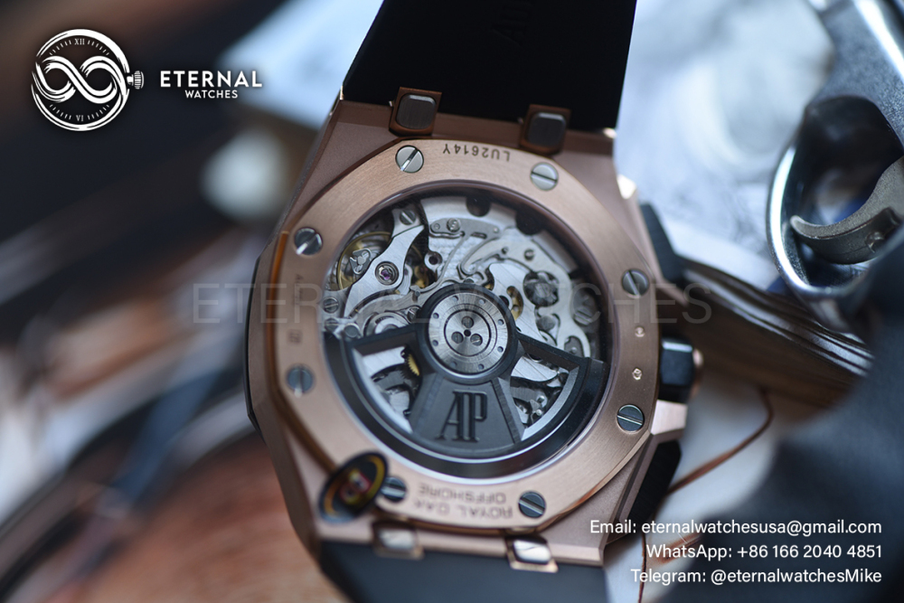 AUDEMARS PIGUET - SUPER CLONE Royal Oak Offshore 26420RO 43mm RG/RU Black/Stk DDF DD4401