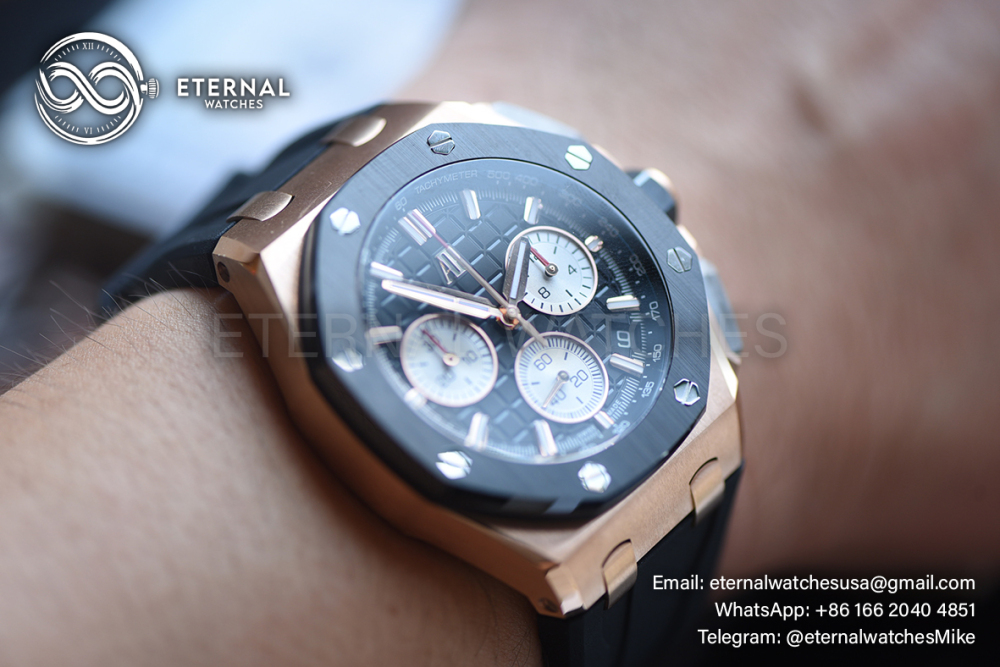 AUDEMARS PIGUET - SUPER CLONE Royal Oak Offshore 26420RO 43mm RG/RU Black/Stk DDF DD4401