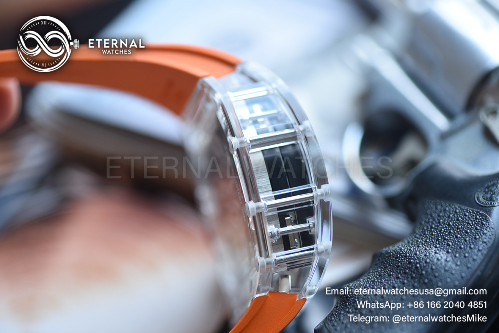 RICHARD MILLE - SUPER CLONE RM27-02 Skeleton Dial on Orange Rubber Strap RMF Tourbillon